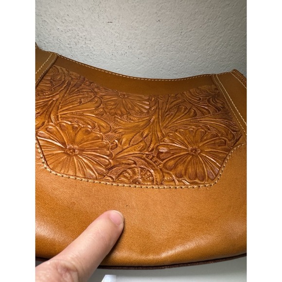Frye Melissa Artisan Zip Crossbody Sunflower Bag Tooled Brown Western Boho NWOT - Picture 5 of 16